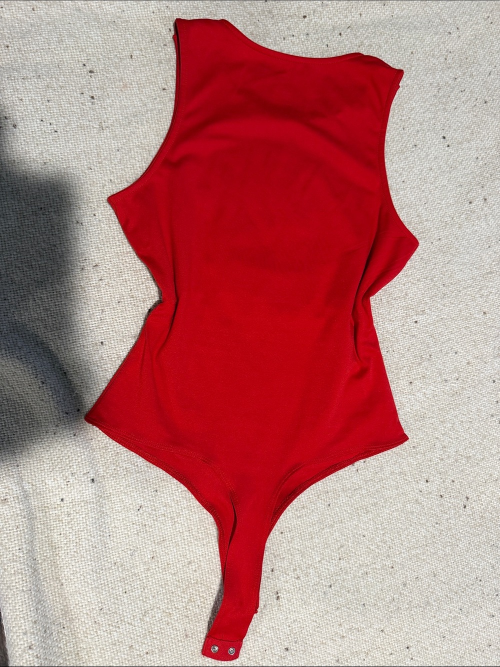 Red Ribbed One-Piece Bodysuit - Picture 3 of 3